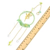 Teardrop Flower Glass & Acrylic Beads Suncatcher with 201 Stainless Steel Fairy Pendants HJEW-JM04988-01-3