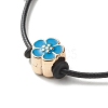 Flower Acrylic Enamel Beads Adjustable Cord Bracelet for Teen Girl Women BJEW-JB07047-6
