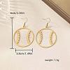 Brass & Iron Baseball Dangle Earrings for Women WG2115E-01-4