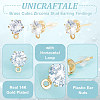 Unicraftale 12 Pairs Brass Cubic Zirconia Stud Earring Findings KK-UN0001-81-5