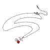 Brass & Cubic Zirconia Pendant Necklaces SA-CBA7E55-03P-01-4