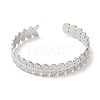 Non-Tarnish 304 Stainless Steel Leaf Open Cuff Bangles BJEW-L682-029P-1