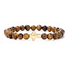 Natural Tiger Eye Beads Stretch Bracelets PW-WG5C559-01-1