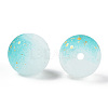 Frosted Baking Paint Crackle Glass Beads with Glitter Powder LS-DGLA-T004-01G-2