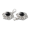 Natural Obsidian Pendants G-P498-02P-02-3