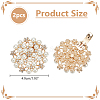 1 Pair Flower ABS Imitation Pearl Detachable Alloy Shoe Buckle Clips DIY-WR0004-08A-2