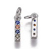 Brass Micro Pave Cubic Zirconia Charms ZIRC-L070-38I-P-2