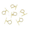 Brass Micro Pave Clear Cubic Zirconia Toggle Clasps KK-N259-22-2