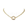 Brass Paperclip Chain Necklaces with Star Brass Micro Pave Clear Cubic Zirconia Screw Carabiner Lock Charms NJEW-JN06411-4