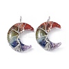 7 Chakra Natural Mixed Stone Chip Copper Wire Wrapped Big Pendants G-F733-03A-2