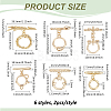 12Pcs 6 Styles Brass Toggle Clasps KK-PH0011-40G-2