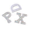 Alphabet Resin Rhinestone Patches DIY-TAC0005-45D-12