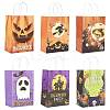 24Pcs 6 Styles Halloween Theme Kraft Paper Gift Bags with Handles CARB-FS0001-09-1