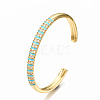 Brass Micro Pave Clear Cubic Zirconia Cuff Bangles BJEW-N302-005C-NF-3