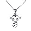 925 Sterling Silver Micro Pave Cubic Zirconia Pendant Necklaces BB34076-5