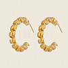 Twist C-Shaped 304 Stainless Steel Stud Earrings LS-RC9217-1