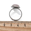 Half Round Natural Rose Quartz Finger Rings RJEW-M062-01P-17-3