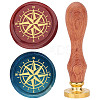 Brass Wax Seal Stamp with Rosewood Handle AJEW-WH0412-0030-1