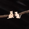 Stainless Steel Small Animal Stud Earrings for Women PW-WG5B49B-23-1