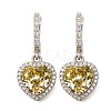 925 Sterling Silver Micro Pave Cubic Zirconia Dangle Hoop Earrings EJEW-F371-01C-02-2