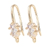 Brass Micro Pave Rectangle Cubic Zirconia Earring Hooks KK-U008-13G-1