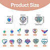 24Pcs 12 Style Rainbow Color Alloy Pendants FIND-TA0003-91-3
