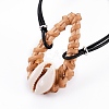 Handmade Reed Cane/Rattan Woven Multi-strand Bracelets BJEW-JB04192-01-2