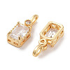 Brass Micro Pave Cubic Zirconia Pendants KK-C051-54G-02-2