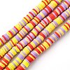 Handmade Polymer Clay Beads Strands CLAY-R089-6mm-T02B-40-1