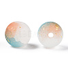 Frosted Baking Paint Crackle Glass Beads with Glitter Powder X1-DGLA-T004-6mm-01C-2