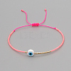 Adjustable Lanmpword Evil Eye Braided Bead Bracelet ZW2937-13-1