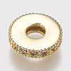 Brass Micro Pave Cubic Zirconia Bead Spacers ZIRC-K074-11B-01-3