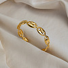 304 Stainless Steel Coffee Bean Open Cuff Bangles for Women GC3572-2