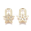 Brass Micro Pave Cubic Zirconia Pendants X-ZIRC-G168-33G-2