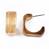 Transparent Resin Half Hoop Earrings EJEW-T012-06-B02-4
