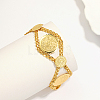 Brass Rhombus with Flat Round Link Chain Bracelets for Women GY9986-1-3