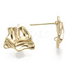 Brass Stud Earring Findings X-KK-N232-116-NF-3