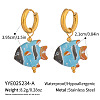 Stainless Steel Ceramic Fish Hoop Earrings OI2798-1-1