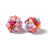 Handmade Plastic Imitation Pearl Woven Beads KY-P015-02-3