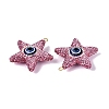 Handmade Polymer Clay & Rhinestone & Resin Big Pendants FIND-Q123-02B-2