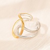 304 Stainless Steel Open Cuff Rings for Women RJEW-K296-03B-GP-3