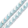 Electroplated Glass Beads Strands GLAA-G092-A-01-1
