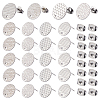 SOFPLATE 40Pcs 4 Styles Textured Flat Round 304 Stainless Steel Stud Earring Findings STAS-SP0001-54-1