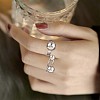 Rhodium Plated 925 Sterling Silver Double Balls Cuff Ring for Women JR911A-7