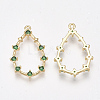 Brass Cubic Zirconia Pendants KK-T038-517D-2