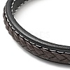 Cowhide Braided Flat Cord Bracelet with 304 Stainless Steel Magnetic Clasps BJEW-H552-01P-03-4