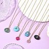 Natural & Synthetic Mixed Stone Geometric Pendant 304 Stainless Steel Cable Chain Necklaces NJEW-JN06675-1