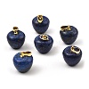 Dyed Natural Lapis Lazuli Teacher Apple Charms G-Z022-02H-G-1