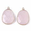 Natural Rose Quartz Pendants G-T131-08H-2