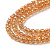 Electroplate Transparent Glass Beads Strands GLAA-H021-01A-FR06-4